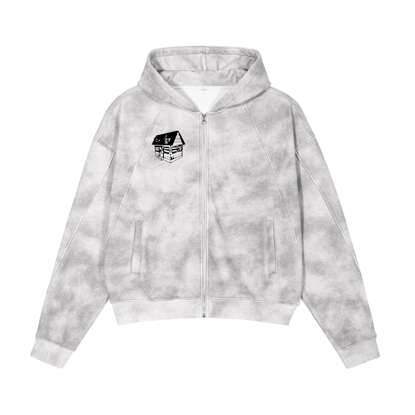 Bando Dirty Washed Zip-Up Fleece Hoodie
